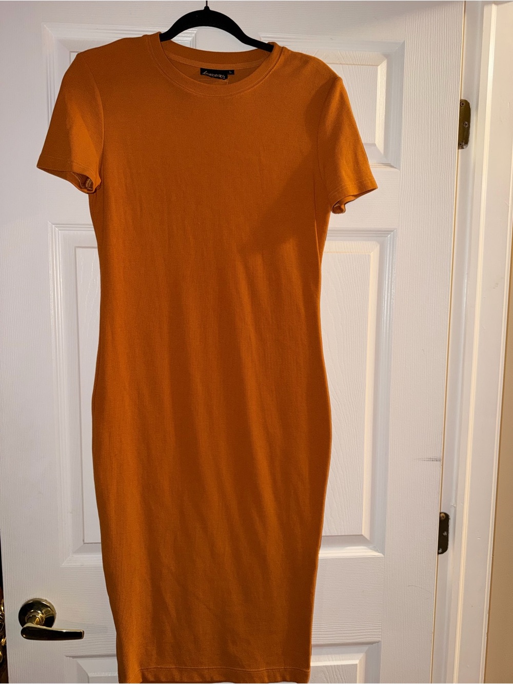 Fancy Homebody Dark Yellow Crewneck Casual Dress